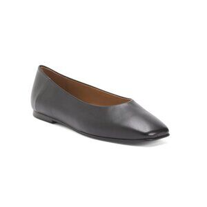 FLATTERED Black Made In Spain Leather Nikki Square Toe Ballet Flats